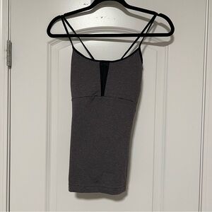 ALO Yoga Gray Top with Criss Cross Straps